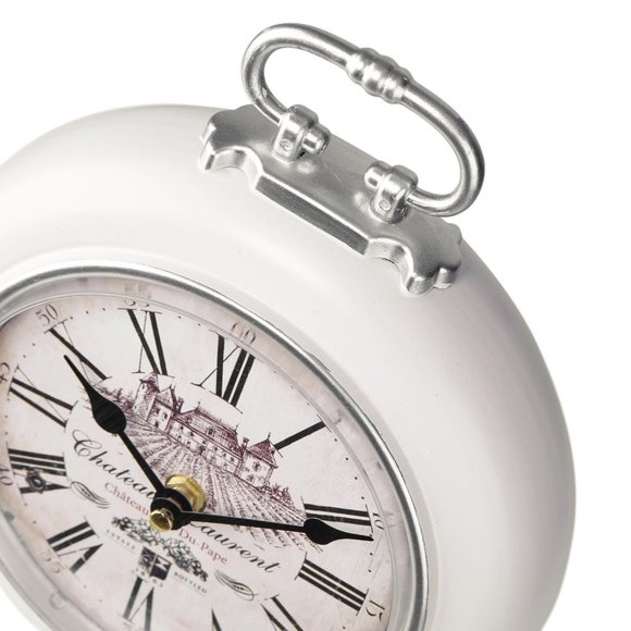 White Laurent Desk Clock - Picture 2 of 3